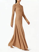 Spliced Metal Buttons Design Dresses