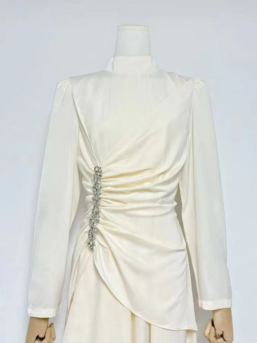 Slimming Spliced Bead Dresse