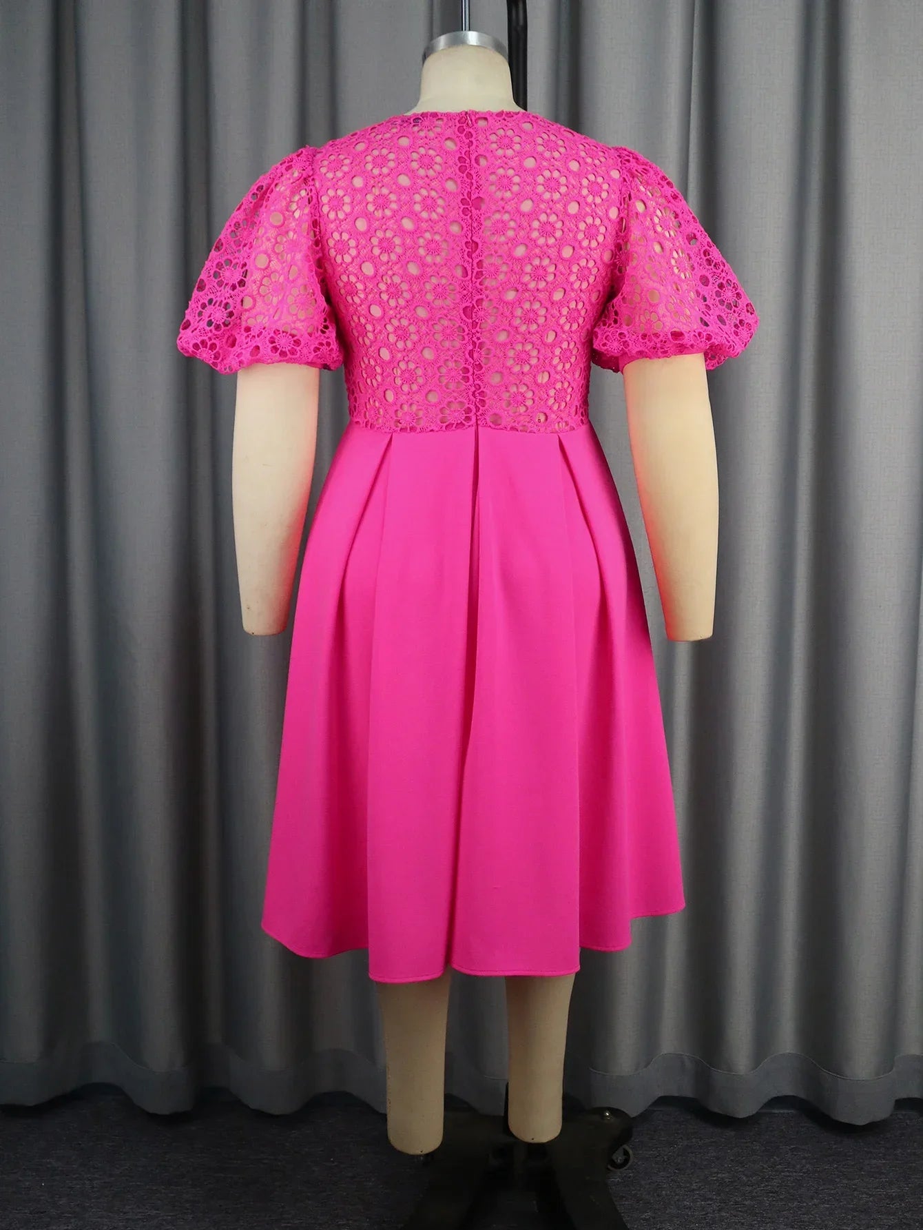 Fuchsia Hollow Out Dress