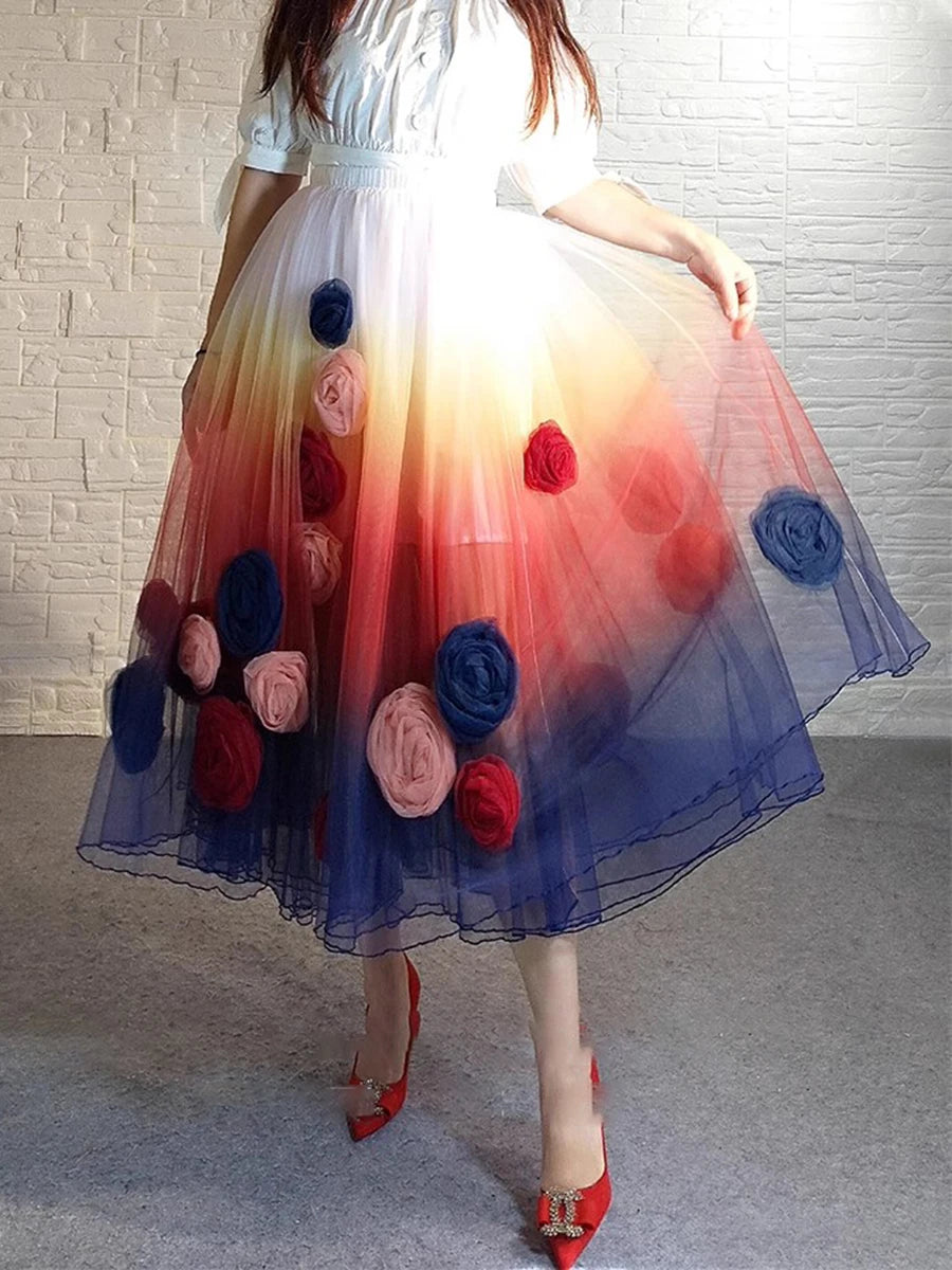 Spliced Diamonds Appliqués Dress