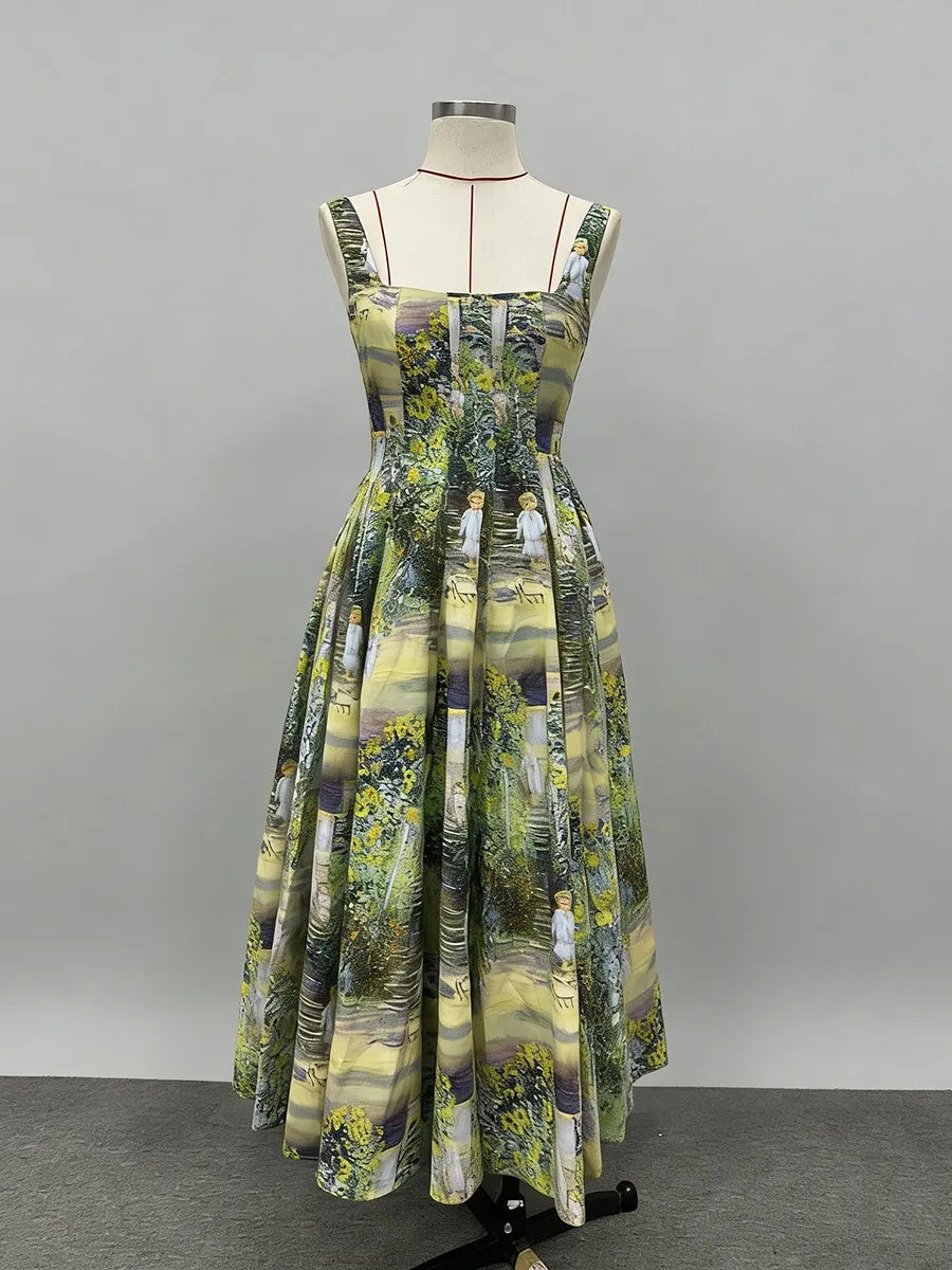 Printing Vintage Long Dresses