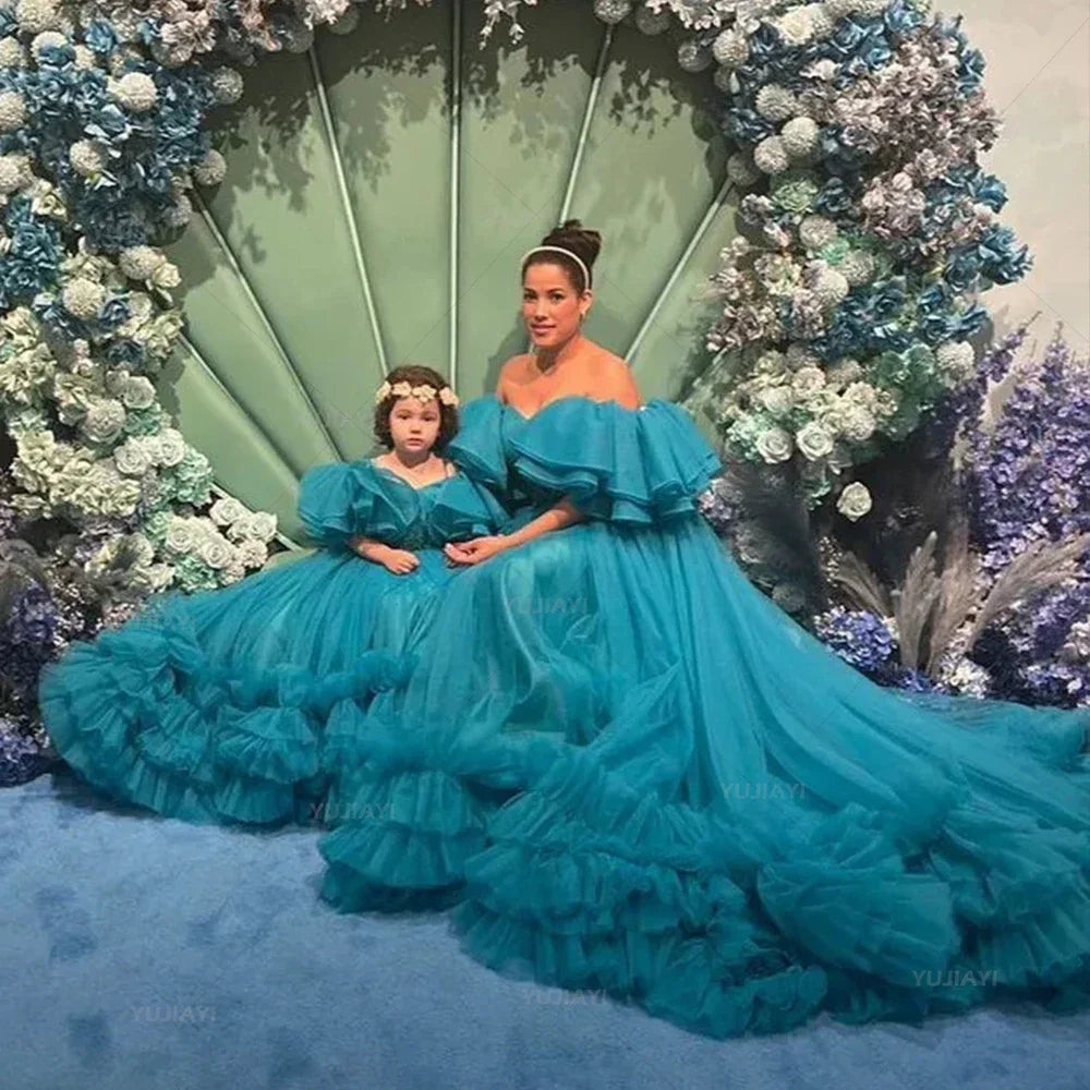 Tulle Gown Mother and Daughter Matching Dresses