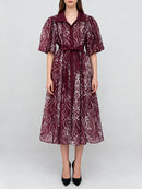 Loose Spliced Lace Up Dresses