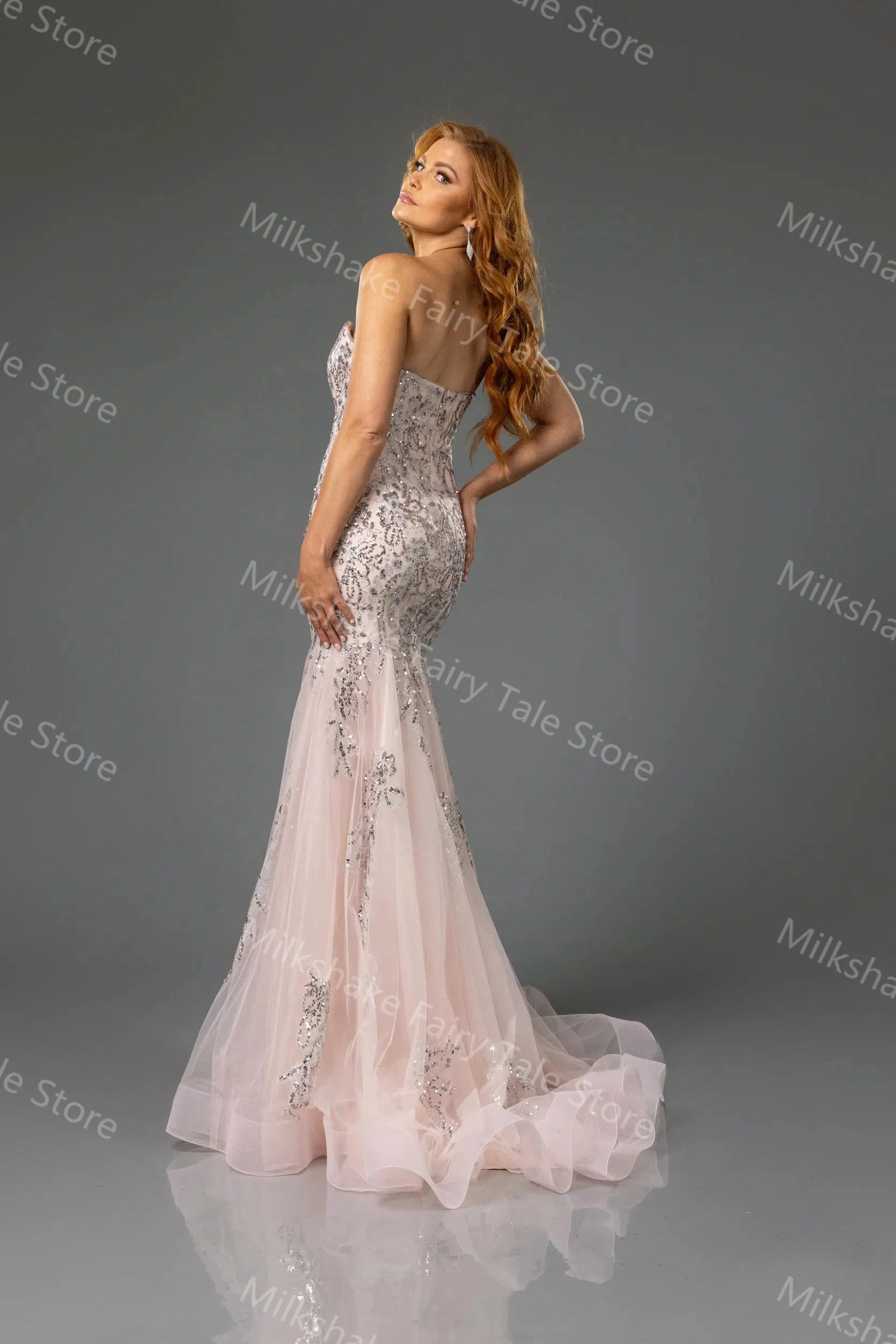 Glamorous Mermaid Glitter Lace Dress