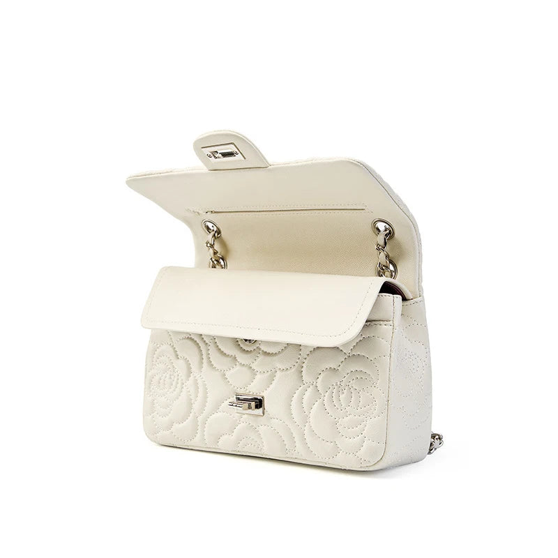 Camellia Pattern Chain Crossbody Bags
