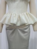 Solid Spliced Pleated Dresses