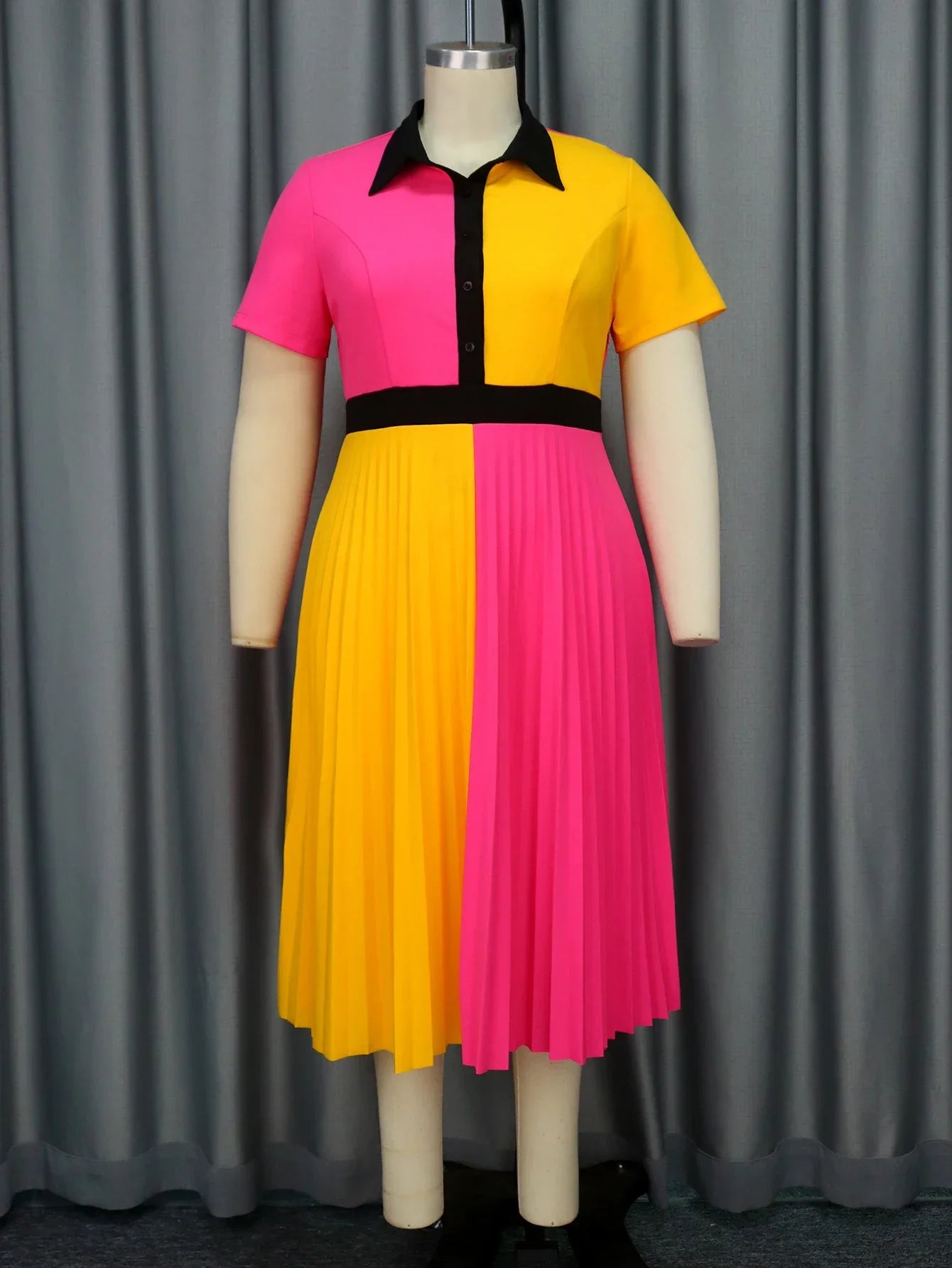 Plus Size Color Block Dress