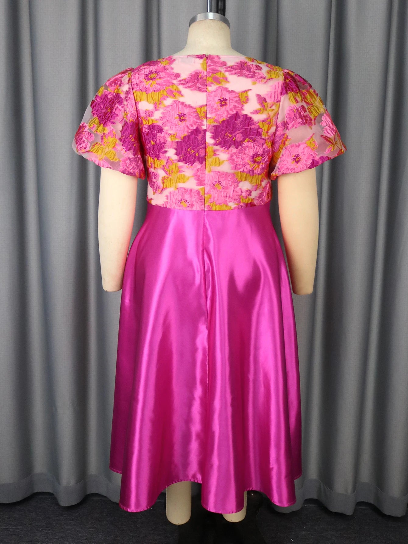 Plus Size A Line Midi Jacquard Dress