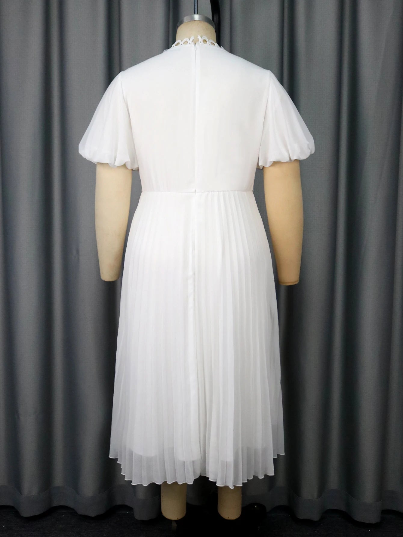 Pleated A Line Plus Size Midi Dress