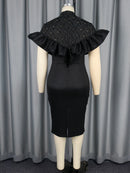 Black Vintage Lace Patchwork Dress