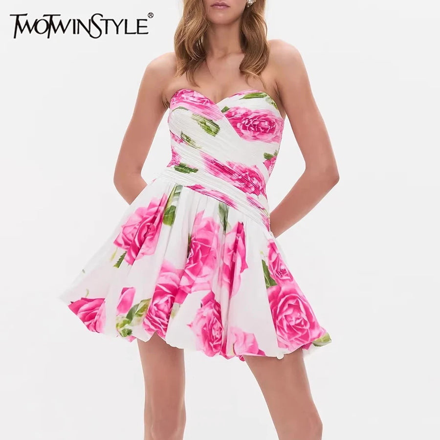 Spliced Shirring Fashion Dresses