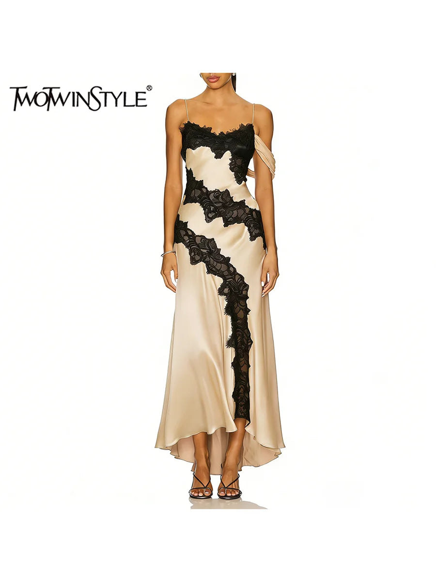 Spliced Lace Dresses