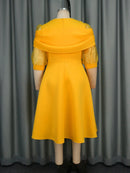 Plus Size Yellow A-Line Dress