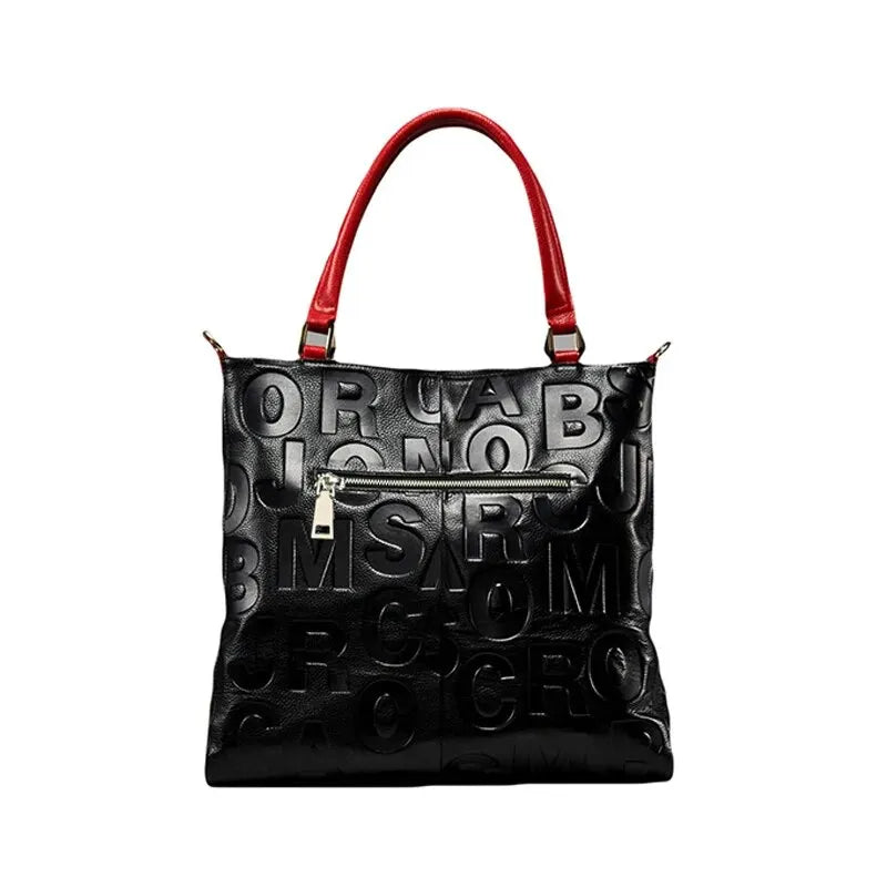 Letter Embossed Tote Bag