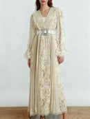 Hollow Out Spliced Lace  Dresses