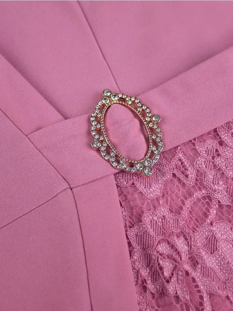 Plus Size Midi Dress Turn-Down Collar Dress