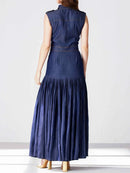 Patchwork Pockets Denim Dress