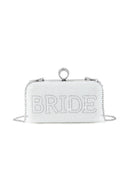 Pearl and Rhinestone Letter BRIDE Clutch