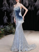 Gradient Spliced Sequins Dresses