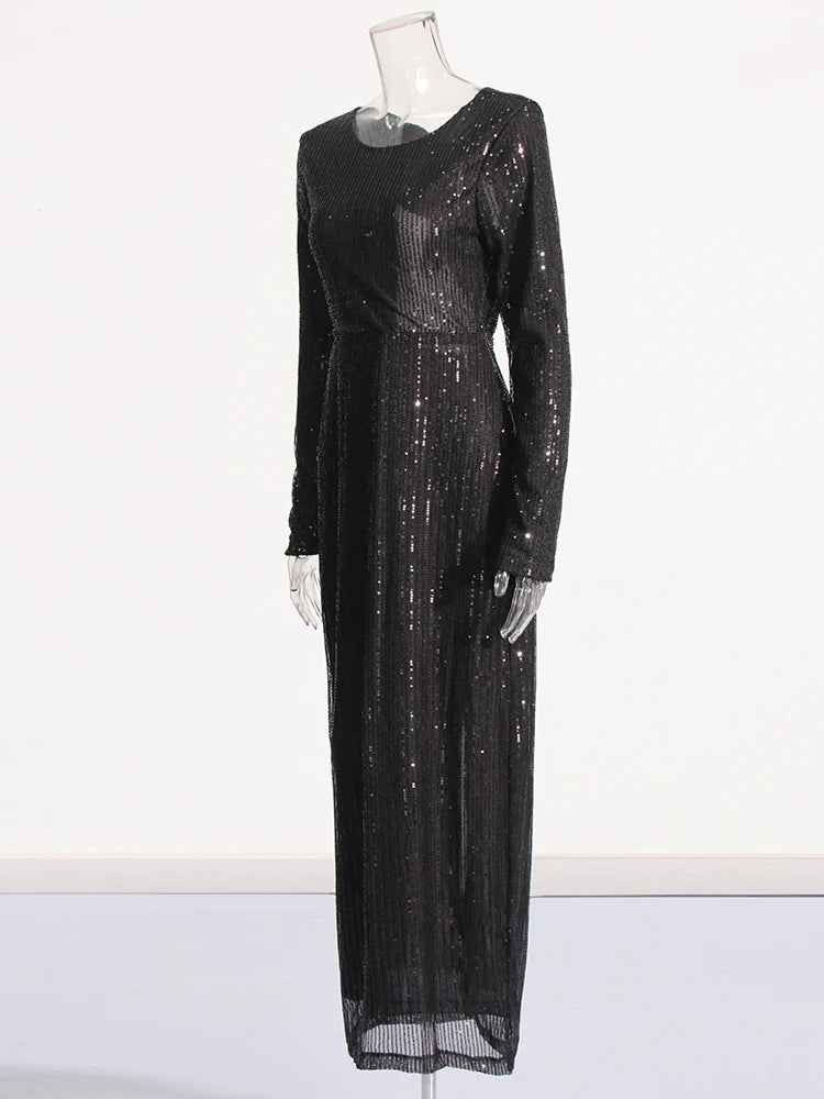Elegant Patchwork Sequins Dress