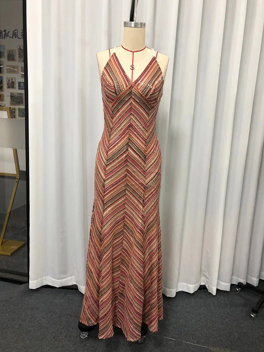 Backless Tunic Sequins Dress