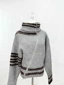 Striped Zipper Sweaters