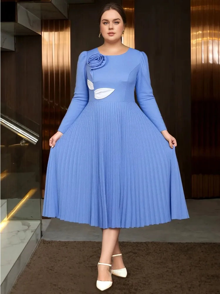 Plus Size 3D Flower Dress