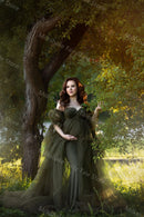 Off Shoulder Maternity Ruffles Gowns
