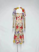 3D Flower Embroidery Dress