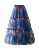 Color block Printing A Line Skirts