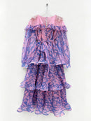 Spliced Ruffles Folds Casual Dresses