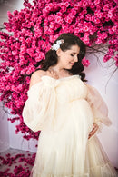 Off Shoulder Long Sleeves Pregnancy Gowns