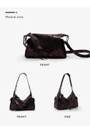 GENUINE LEATHER DESIGNER CROSSBODY HANDBAG