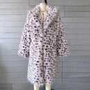 White Leopard Long Plush Jacket