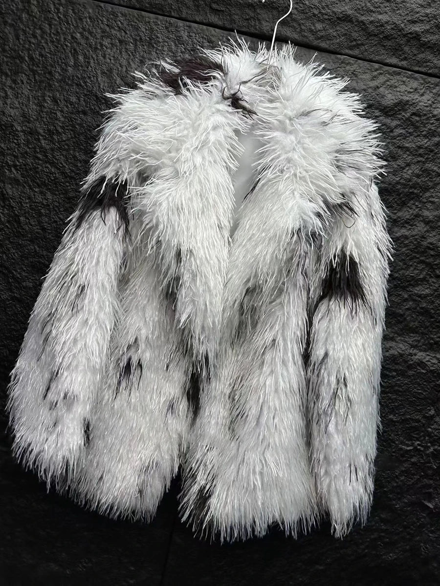 Color Spot Loose Temperament Fur Coats
