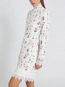 Printing Spliced Lace Slimming Dress