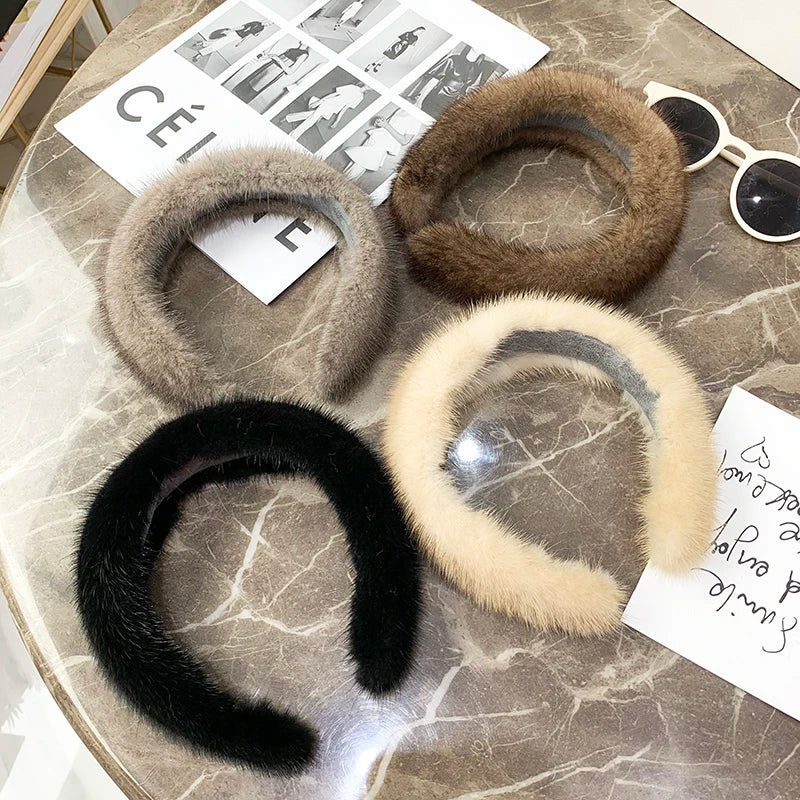 Real Mink Fur Headbands