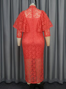 Plus Size Red Lace Dress