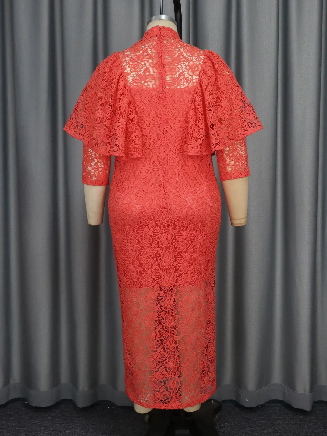 Plus Size Red Lace Dress