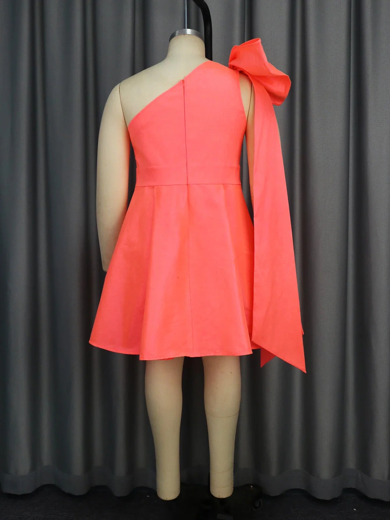 Plus Size Orange Sweet Mini Dress