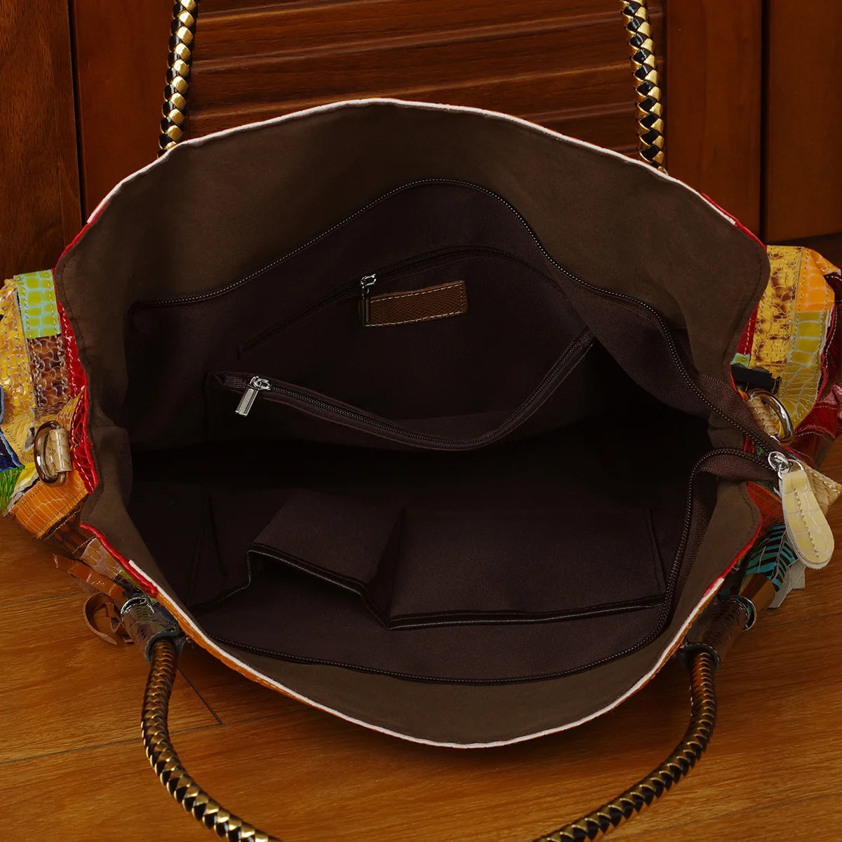 Leather Fringe Stripes Handbags