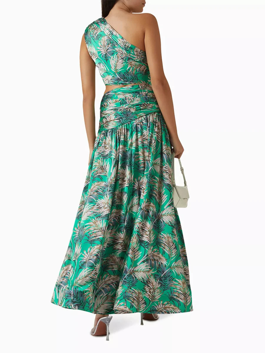 Printing Slimming Spliced Folds Two Piece Sets