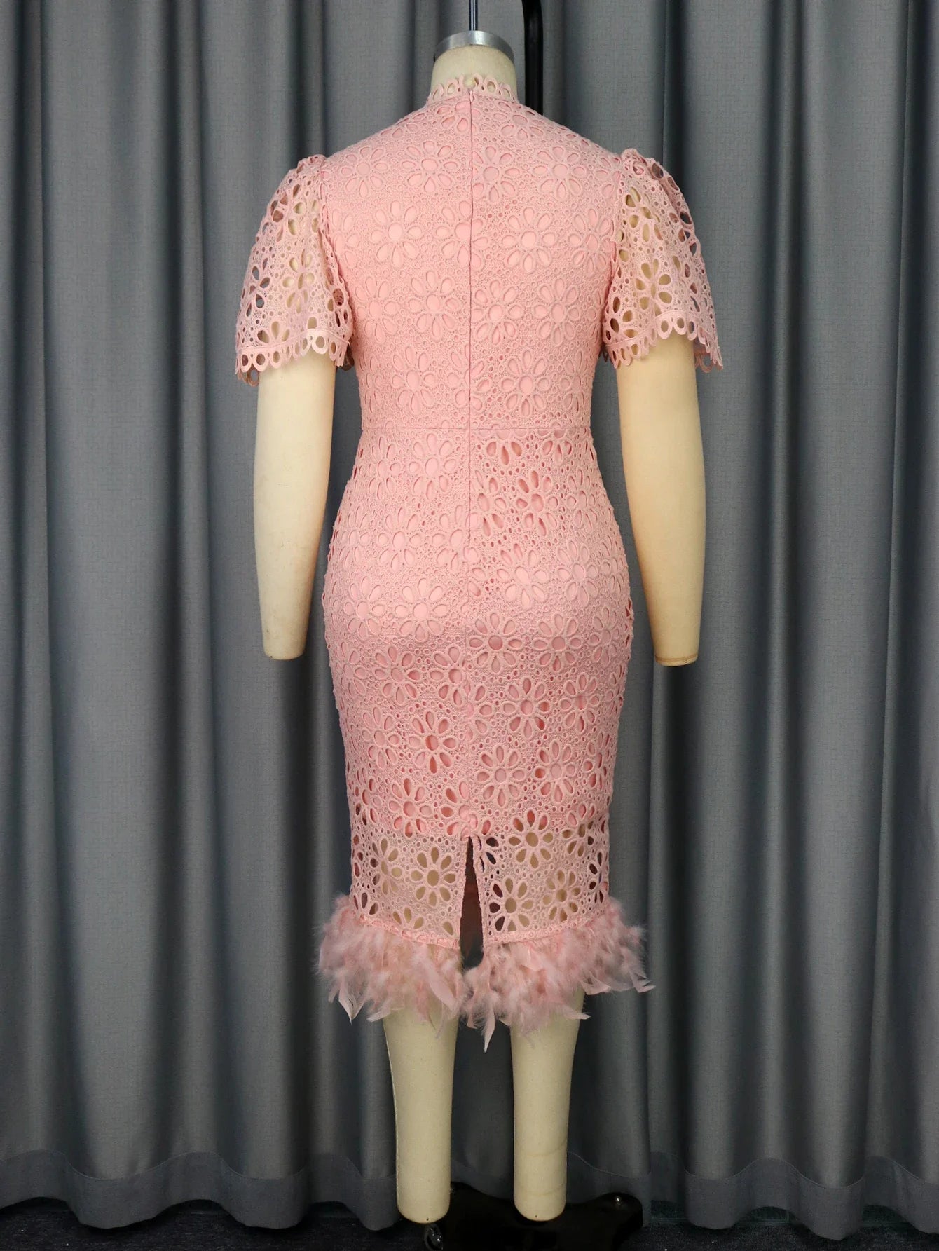 Plus Size Pink Lace Dress