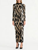 Leopard Zipper Fashion Dresses