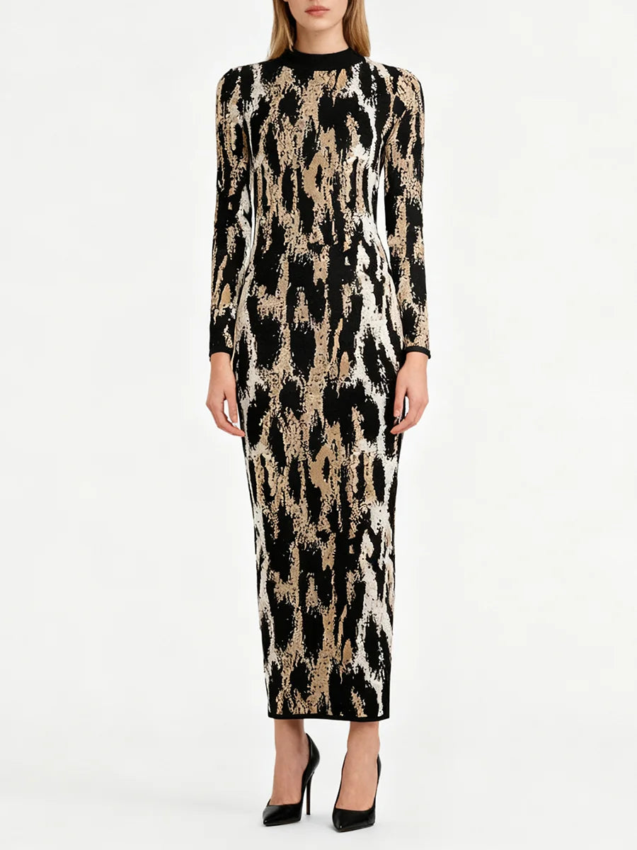 Leopard Zipper Fashion Dresses