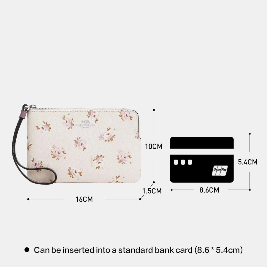 Coach Corner Zip Wallet Wristlet Bag