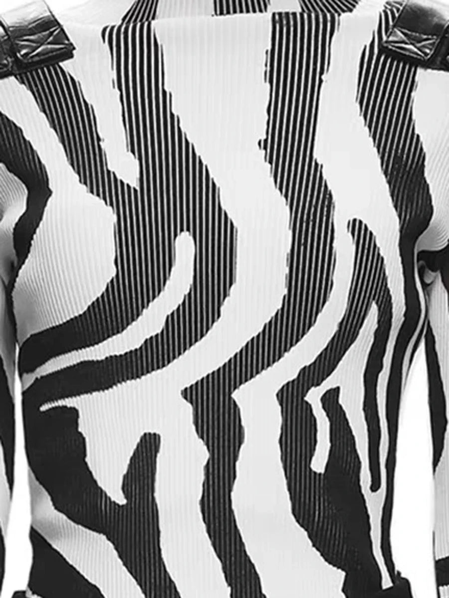 Two Piece Stripe Dress Sets
