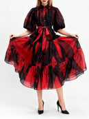 Lace Half Sleeves Patchwork Dress