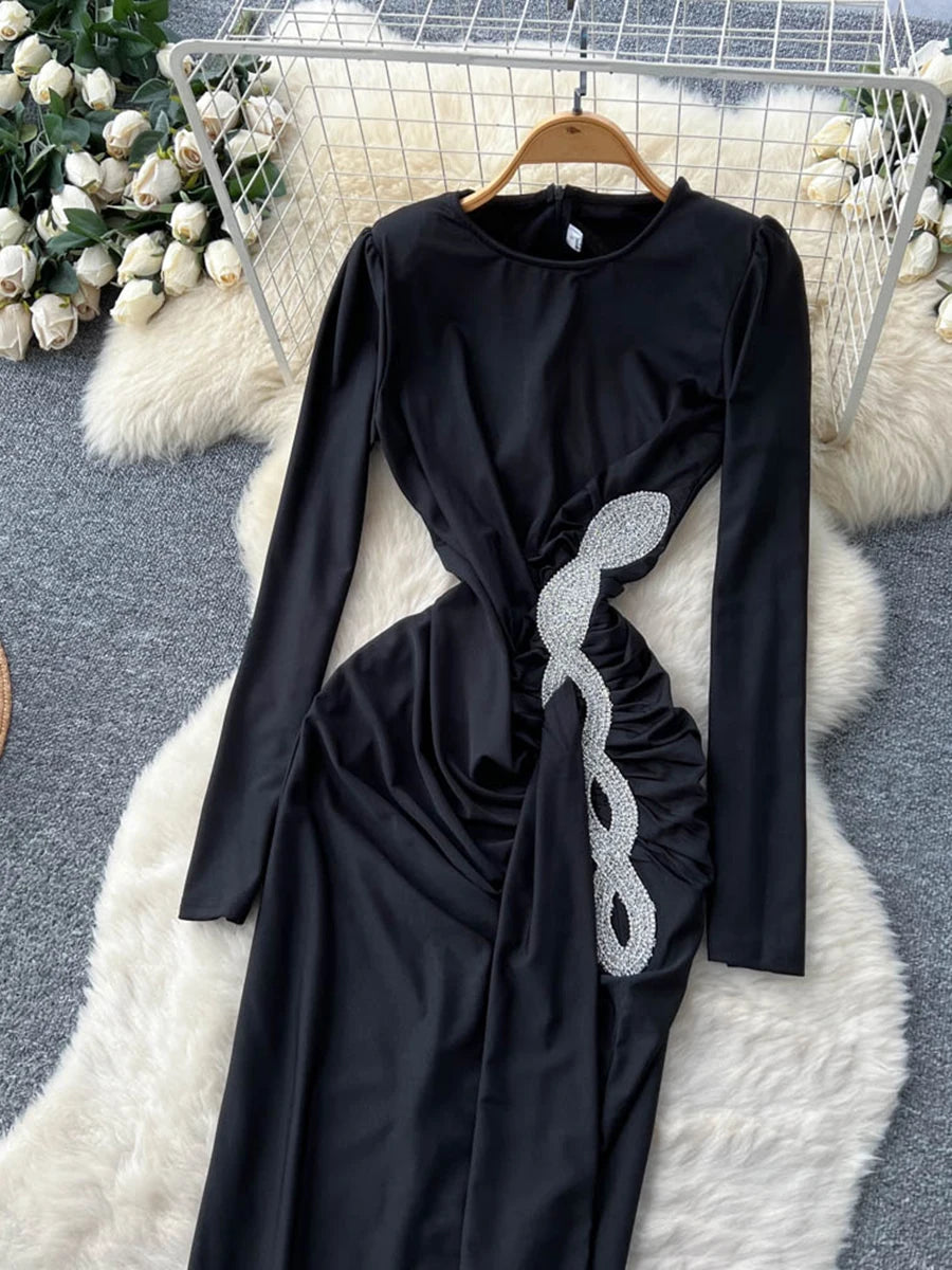 Spliced Bead Elegant Dresses