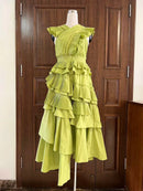 Spliced Ruffles Folds Dresses